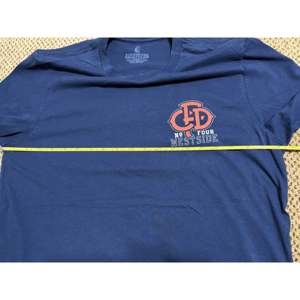 Coppell No 4 Texas Fire Dept. West T-Shirt, Navy , Front/Back Graphic Large Men - Picture 4 of 6